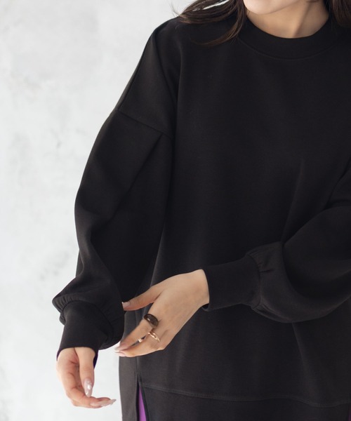 HusHusH(ハッシュアッシュ)の「HusHusH ルーズ袖タックプルオーバー(その他トップス・レディース・チャコールグレー/グレイッシュベージュ/ブラック・M/L)」の11枚目の写真