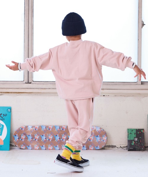 LSP WOW（エルエスピーワオ）の「【LSP WOW!】裏毛BIGスウェットパンツ（スウェットパンツ・キッズ・ライトピンク/オフホワイト/ブラック/杢グレー/ライトグリーン・80/90/100/110/120/130）」の6枚目の写真