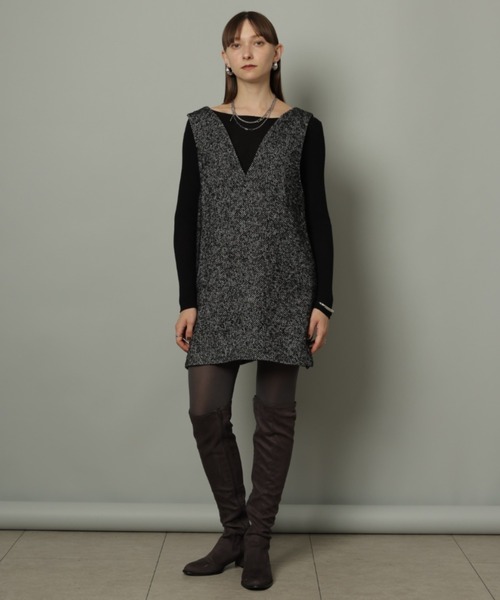 CADUNE（カデュネ）の「ミニジャンスカ（ワンピース・レディース・ブラックミックス/ライトグレー・36/38）」の7枚目の写真