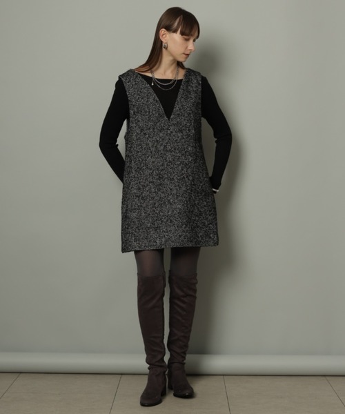 CADUNE（カデュネ）の「ミニジャンスカ（ワンピース・レディース・ブラックミックス/ライトグレー・36/38）」の11枚目の写真