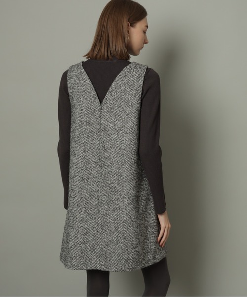 CADUNE（カデュネ）の「ミニジャンスカ（ワンピース・レディース・ブラックミックス/ライトグレー・36/38）」の8枚目の写真