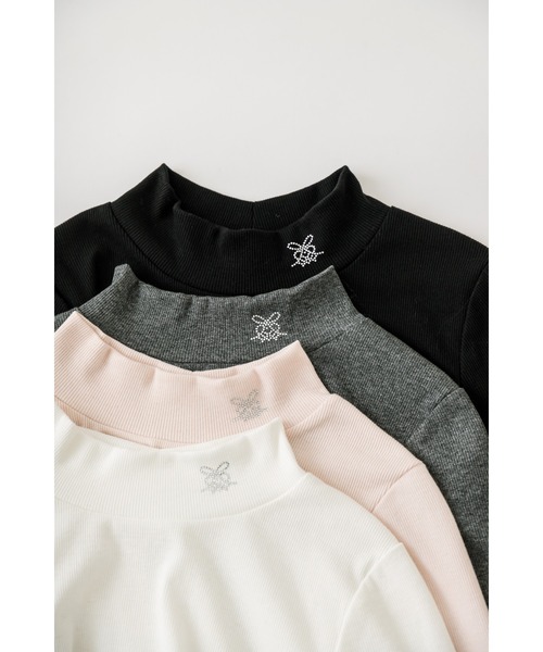 OLIVE des OLIVE（オリーブデオリーブ）の「テレコプチハイインナー（Tシャツ/カットソー・レディース・ピンク/オフホワイト/チャコールグレー/ブラック・FREE）」の5枚目の写真