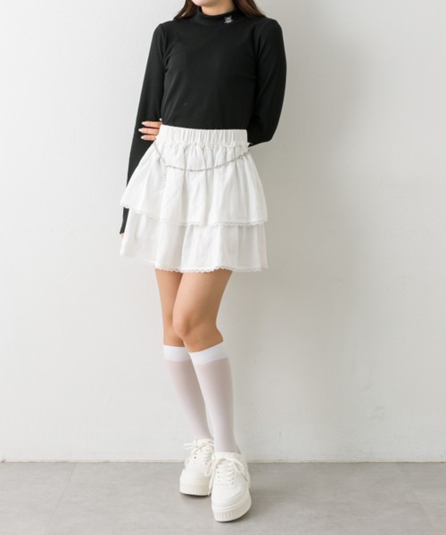 OLIVE des OLIVE（オリーブデオリーブ）の「テレコプチハイインナー（Tシャツ/カットソー・レディース・ピンク/オフホワイト/チャコールグレー/ブラック・FREE）」の7枚目の写真