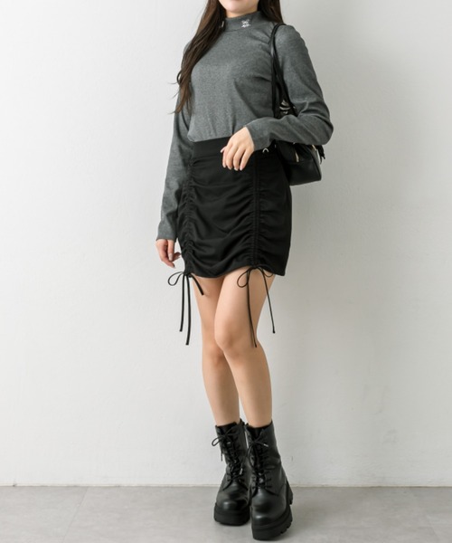 OLIVE des OLIVE（オリーブデオリーブ）の「テレコプチハイインナー（Tシャツ/カットソー・レディース・ピンク/オフホワイト/チャコールグレー/ブラック・FREE）」の15枚目の写真