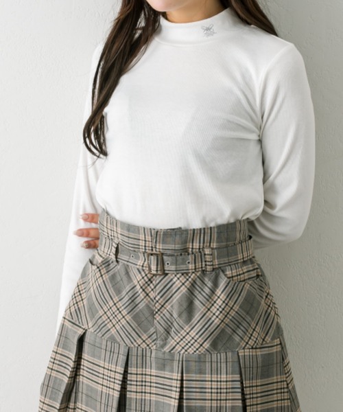 OLIVE des OLIVE（オリーブデオリーブ）の「テレコプチハイインナー（Tシャツ/カットソー・レディース・ピンク/オフホワイト/チャコールグレー/ブラック・FREE）」の19枚目の写真