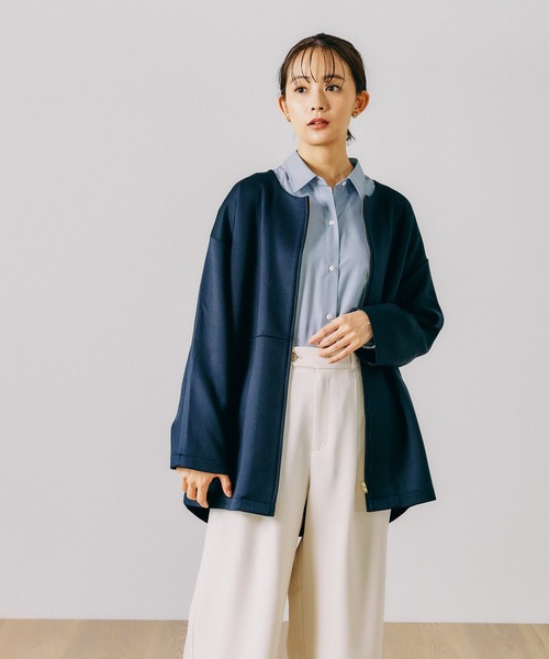 GLOBAL WORK（グローバルワーク）｜ノーカラージャケット（ブルー系