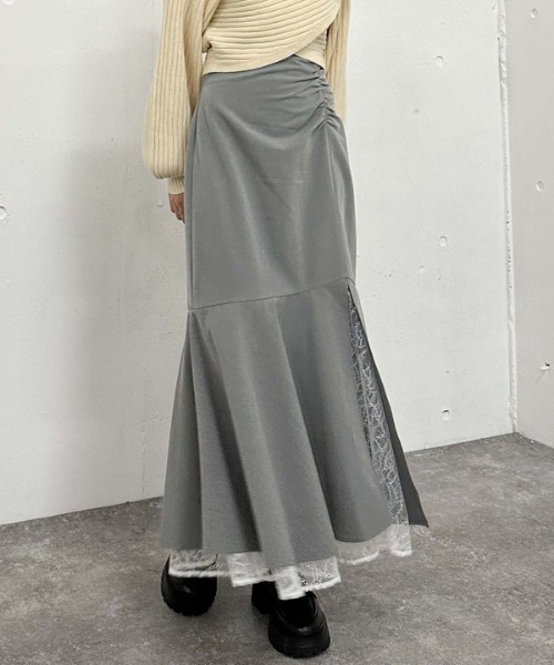 archives（アルシーヴ）の「レースレイヤードマーメイドスカート（スカート・レディース・アイボリー/ブラック/グレー・MEDIUM）」の5枚目の写真