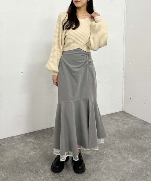 archives（アルシーヴ）の「レースレイヤードマーメイドスカート（スカート・レディース・アイボリー/ブラック/グレー・MEDIUM）」の8枚目の写真