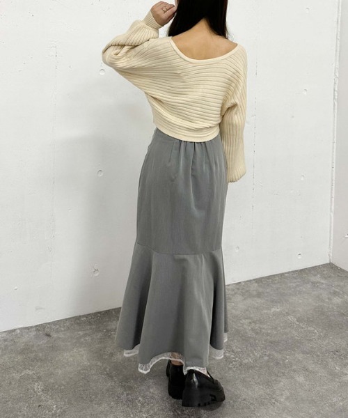 archives（アルシーヴ）の「レースレイヤードマーメイドスカート（スカート・レディース・アイボリー/ブラック/グレー・MEDIUM）」の10枚目の写真