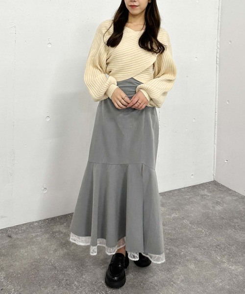 archives（アルシーヴ）の「レースレイヤードマーメイドスカート（スカート・レディース・アイボリー/ブラック/グレー・MEDIUM）」の11枚目の写真