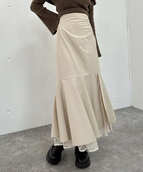 archives（アルシーヴ）の「レースレイヤードマーメイドスカート（スカート・レディース・アイボリー/ブラック/グレー・MEDIUM）」の13枚目の写真
