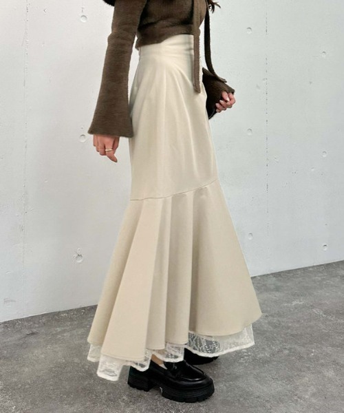 archives（アルシーヴ）の「レースレイヤードマーメイドスカート（スカート・レディース・アイボリー/ブラック/グレー・MEDIUM）」の14枚目の写真