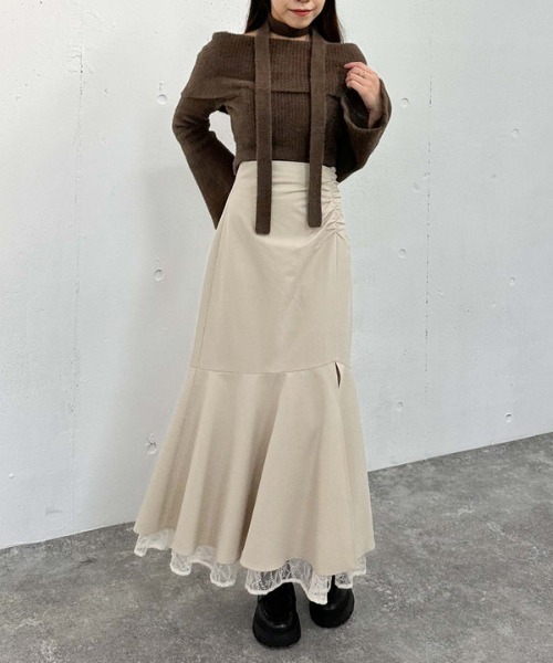 archives（アルシーヴ）の「レースレイヤードマーメイドスカート（スカート・レディース・アイボリー/ブラック/グレー・MEDIUM）」の17枚目の写真
