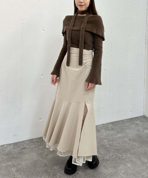 archives（アルシーヴ）の「レースレイヤードマーメイドスカート（スカート・レディース・アイボリー/ブラック/グレー・MEDIUM）」の18枚目の写真