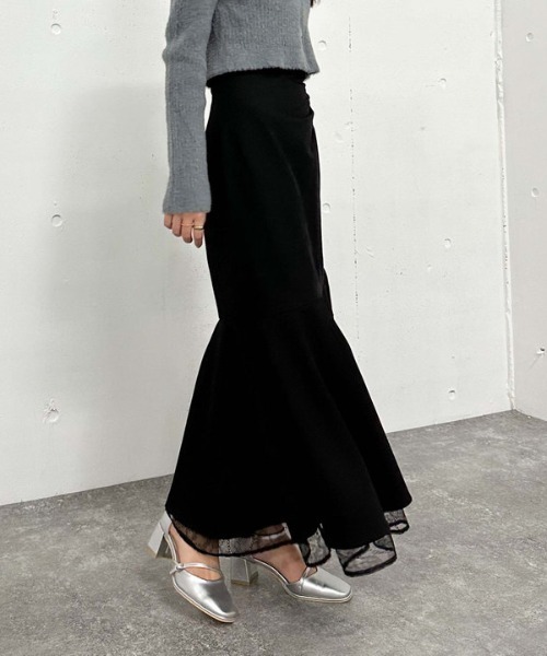 archives（アルシーヴ）の「レースレイヤードマーメイドスカート（スカート・レディース・アイボリー/ブラック/グレー・MEDIUM）」の20枚目の写真