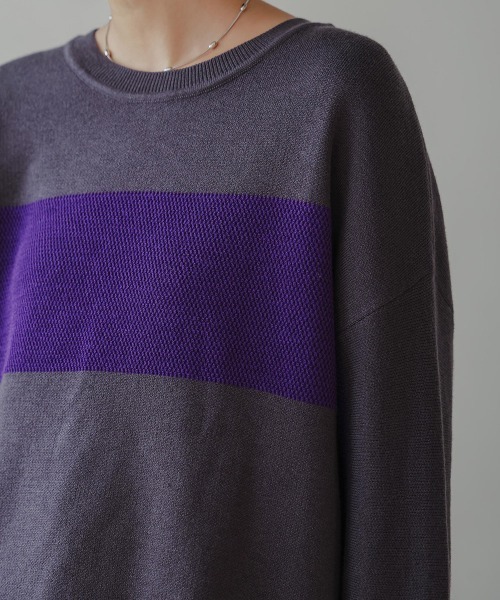 Bou Jeloud（ブージュルード）の「2WAYバイカラーニット（ニット/セーター・レディース・A/チャコールグレー・FREE）」の9枚目の写真