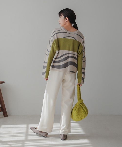 Bou Jeloud（ブージュルード）の「2WAYバイカラーニット（ニット/セーター・レディース・A/チャコールグレー・FREE）」の16枚目の写真