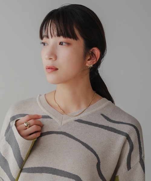 Bou Jeloud（ブージュルード）の「2WAYバイカラーニット（ニット/セーター・レディース・A/チャコールグレー・FREE）」の17枚目の写真