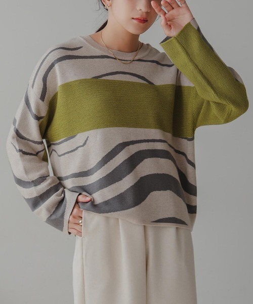 Bou Jeloud（ブージュルード）の「2WAYバイカラーニット（ニット/セーター・レディース・A/チャコールグレー・FREE）」の20枚目の写真