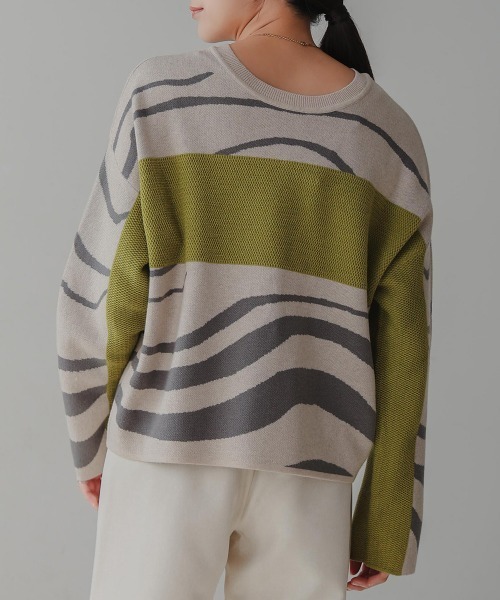 Bou Jeloud（ブージュルード）の「2WAYバイカラーニット（ニット/セーター・レディース・A/チャコールグレー・FREE）」の21枚目の写真