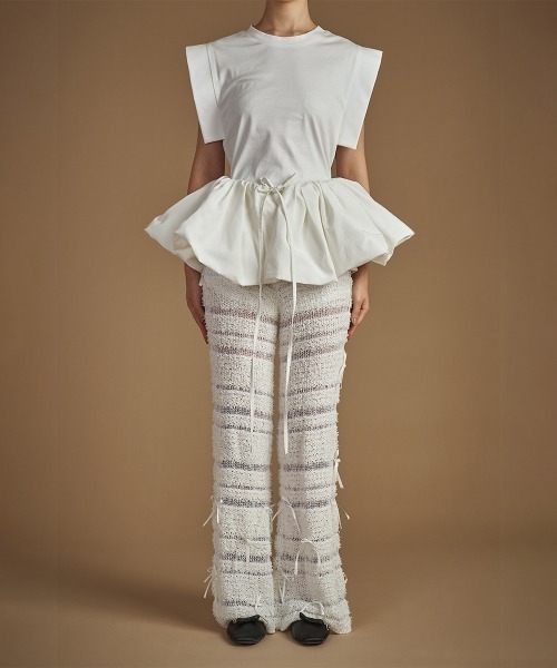 HAENGNAE(ヘンネ)の「OMOCHI PEPLUM T-SHIRT(Tシャツ/カットソー・レディース・ベージュ/ホワイト/ブラック・ONE SIZE)」の18枚目の写真