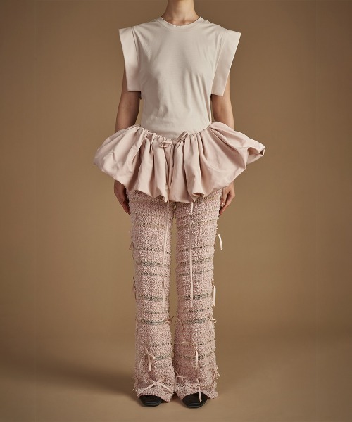 HAENGNAE(ヘンネ)の「OMOCHI PEPLUM T-SHIRT(Tシャツ/カットソー・レディース・ベージュ/ホワイト/ブラック・ONE SIZE)」の10枚目の写真