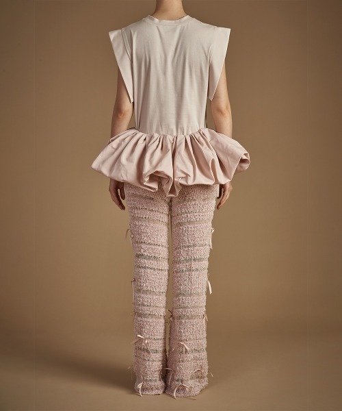 HAENGNAE(ヘンネ)の「OMOCHI PEPLUM T-SHIRT(Tシャツ/カットソー・レディース・ベージュ/ホワイト/ブラック・ONE SIZE)」の9枚目の写真