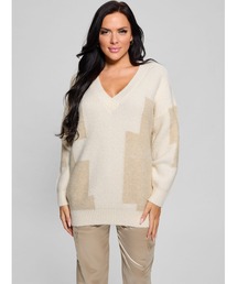 Guess | LS V-Nk Panama Intarsia Sweater ニット セーター レディース(ニット/セーター)