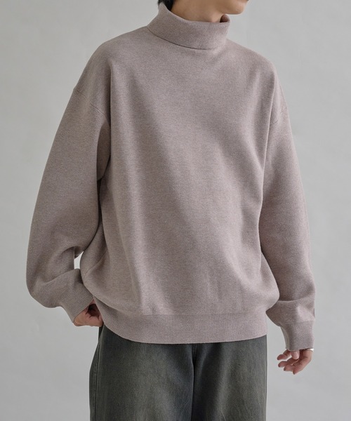 epnok（エプノック）の「タートルネックルーズリブニット（ニット/セーター・メンズ・オフホワイト/チャコールグレー/ブラック/レッド/ダークグレー/グレイッシュベージュ/ダークブラウン・MEDIUM/SMALL/LARGE）」の6枚目の写真