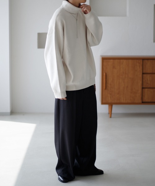 epnok（エプノック）の「タートルネックルーズリブニット（ニット/セーター・メンズ・オフホワイト/チャコールグレー/ブラック/レッド/ダークグレー/グレイッシュベージュ/ダークブラウン・MEDIUM/SMALL/LARGE）」の13枚目の写真