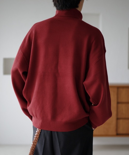 epnok（エプノック）の「タートルネックルーズリブニット（ニット/セーター・メンズ・オフホワイト/チャコールグレー/ブラック/レッド/ダークグレー/グレイッシュベージュ/ダークブラウン・MEDIUM/SMALL/LARGE）」の20枚目の写真