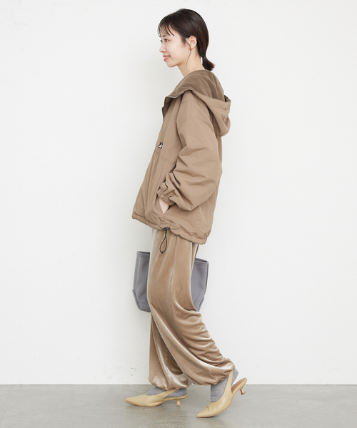 slobe iena ベロアパンツ SLOBE IENA（スローブイエナ）の「ベロアDRAWSTRINGパンツ