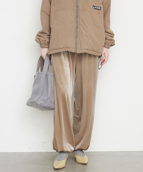 SLOBE IENA（スローブイエナ）の「ベロアDRAWSTRINGパンツ