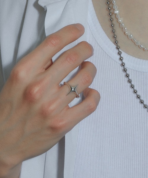 silver925】4pointed starRing/ 四芒星リング（リング）｜whoseA