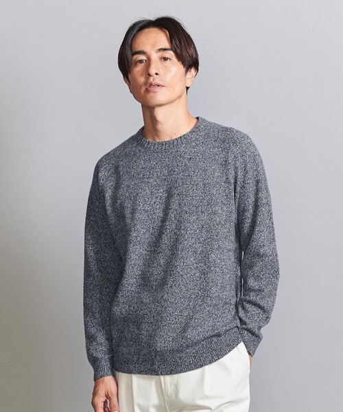 BEAUTY&YOUTH UNITED ARROWS(ビューティーアンドユースユナイテッドアローズ)の「スーパージーロン ウール クルーネック ニット(ニット/セーター・メンズ・クリーム/その他1/ライトグレー/ダークグレー・M/L/S/XL)」の5枚目の写真