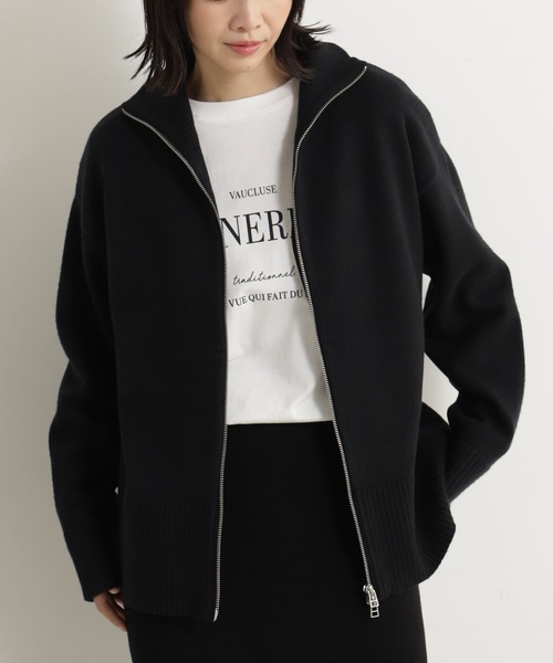 FOUND GOOD（ファウンドグッド）の「ジップスタンドニットCD（カーディガン/ボレロ・レディース・グレー系/ブラック/グレー系5・M/S/L）」の3枚目の写真