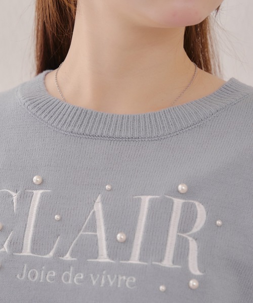 continuer de NICE CLAUP(コンティニューデナイスクラップ)の「刺繍&パールプルオーバー(ニット/セーター・レディース・ピンク/アイボリー/グレー/ブルー・FREE)」の9枚目の写真
