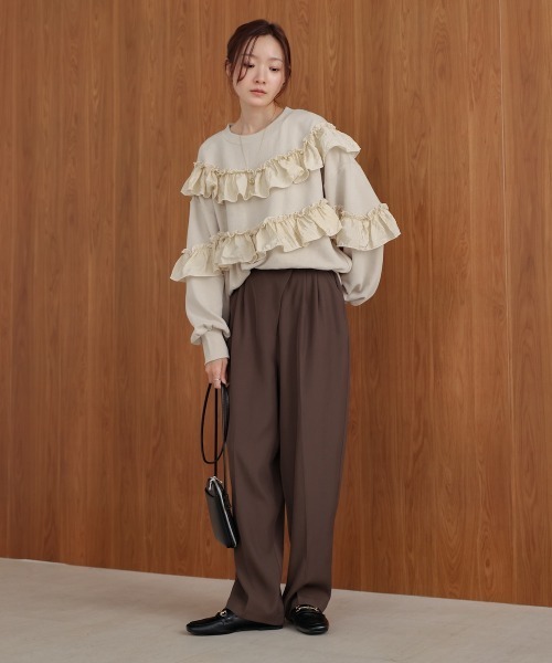 Bab(バブ)の「フリル使い裏毛トップス(Tシャツ/カットソー・レディース・アイボリー/チャコールグレー/ベージュ・FREE)」の20枚目の写真