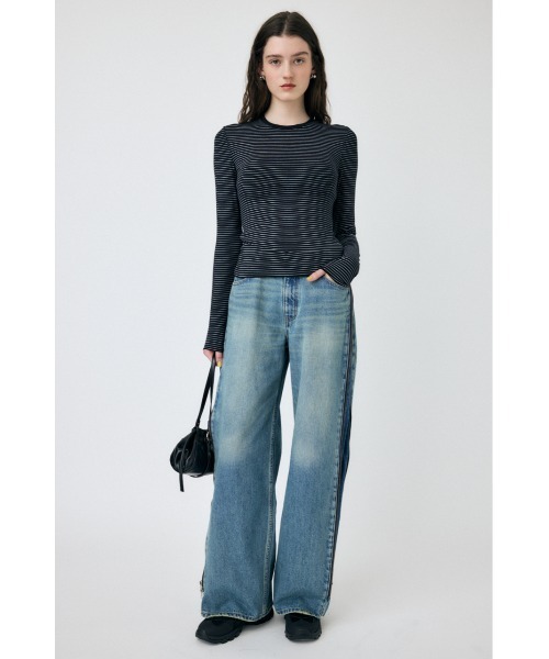 MOUSSY（マウジー）の「SOFT TOUCH ロングスリーブTシャツ（Tシャツ/カットソー・レディース・ライトブルー/アイボリー/ブラック系その他・FREE）」の5枚目の写真