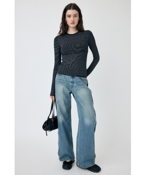 MOUSSY（マウジー）の「SOFT TOUCH ロングスリーブTシャツ（Tシャツ/カットソー・レディース・ライトブルー/アイボリー/ブラック系その他・FREE）」の6枚目の写真