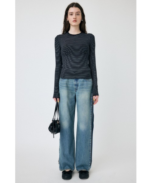 MOUSSY（マウジー）の「SOFT TOUCH ロングスリーブTシャツ（Tシャツ/カットソー・レディース・ライトブルー/アイボリー/ブラック系その他・FREE）」の7枚目の写真
