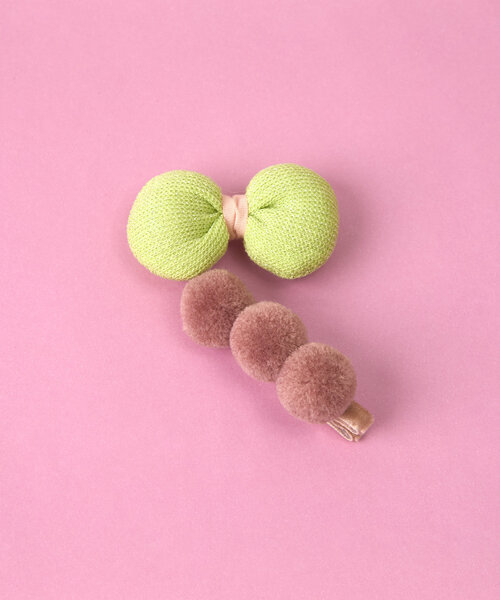 KIDS HAIR PIN リボンとぽこぽこ（ヘアピン）｜BIRTHDAY BAR