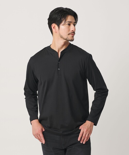 BEAUTY&YOUTH UNITED ARROWS（ビューティーアンドユースユナイテッドアローズ）の「【WEB限定 WARDROBE SMART】クリア ガスコットン ヘンリーネック カットソー【抗菌・防臭】（Tシャツ/カットソー・メンズ・ダークグレー/ホワイト/ブラック・S/M/L/XL）」の19枚目の写真