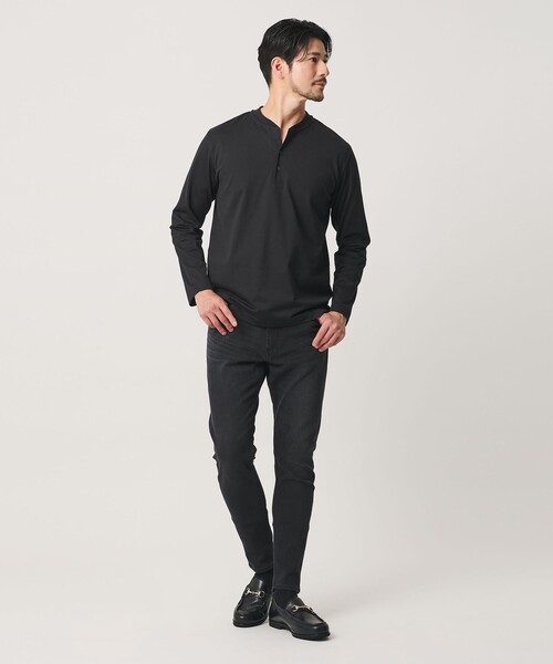 BEAUTY&YOUTH UNITED ARROWS（ビューティーアンドユースユナイテッドアローズ）の「【WEB限定 WARDROBE SMART】クリア ガスコットン ヘンリーネック カットソー【抗菌・防臭】（Tシャツ/カットソー・メンズ・ダークグレー/ホワイト/ブラック・S/M/L/XL）」の20枚目の写真