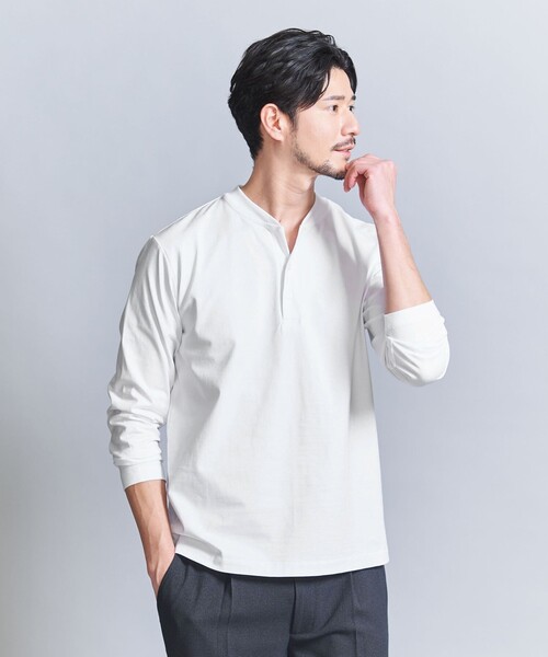 UNDERCOVER ヘンリーネックカットソー WEB限定 WARDROBE SMART】クリア ガスコットン ヘンリーネック