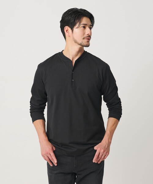 BEAUTY&YOUTH UNITED ARROWS（ビューティーアンドユースユナイテッドアローズ）の「【WEB限定 WARDROBE SMART】クリア ガスコットン ヘンリーネック カットソー【抗菌・防臭】（Tシャツ/カットソー・メンズ・ダークグレー/ホワイト/ブラック・S/M/L/XL）」の22枚目の写真