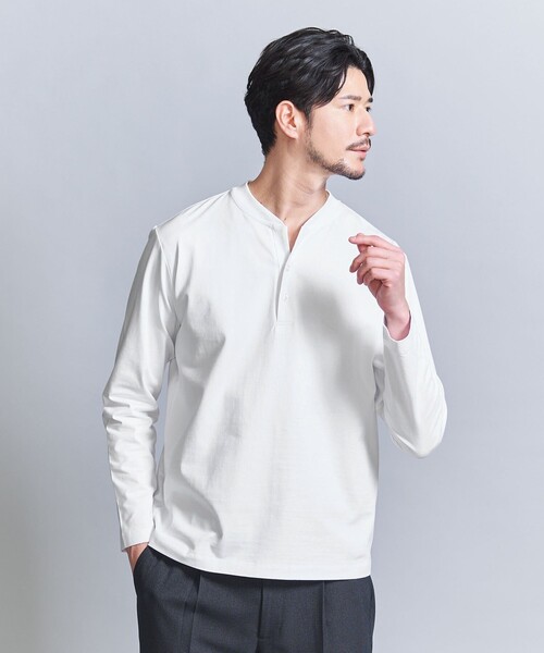 【関税込み】We11done グリーン コットン ヘンリーネック Goodwear グッドウェア 2W7-5512 USAコットン L/S ヘンリー