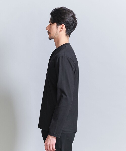 BEAUTY&YOUTH UNITED ARROWS（ビューティーアンドユースユナイテッドアローズ）の「【WEB限定 WARDROBE SMART】クリア ガスコットン ヘンリーネック カットソー【抗菌・防臭】（Tシャツ/カットソー・メンズ・ダークグレー/ホワイト/ブラック・S/M/L/XL）」の16枚目の写真