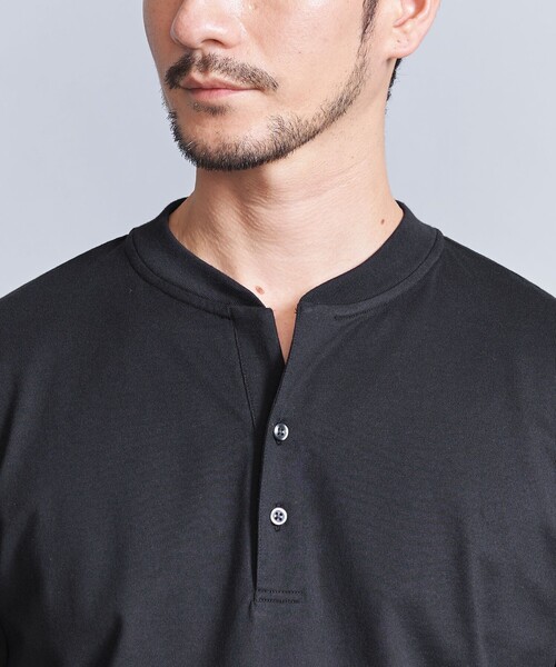 WEB限定 WARDROBE SMART】クリア ガスコットン ヘンリーネック WEB限定 WARDROBE SMART】クリア ガスコットン ヘンリーネック