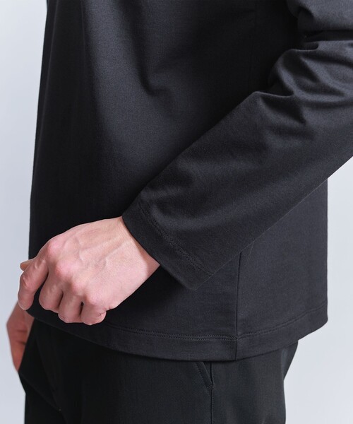 BEAUTY&YOUTH UNITED ARROWS（ビューティーアンドユースユナイテッドアローズ）の「【WEB限定 WARDROBE SMART】クリア ガスコットン ヘンリーネック カットソー【抗菌・防臭】（Tシャツ/カットソー・メンズ・ダークグレー/ホワイト/ブラック・S/M/L/XL）」の19枚目の写真